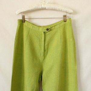 Animale Lime Green Linen Pants